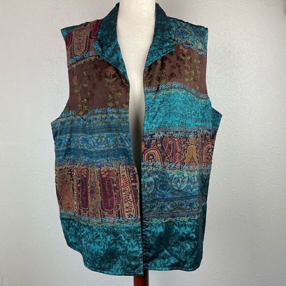 Coldwater Creek Silk/Wool Blend Vest Size 2X EUC - Picture 1 of 6